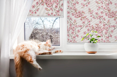 Fabric roller blind Pink lily