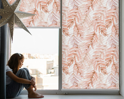 Fabric roller blind Pink leaves