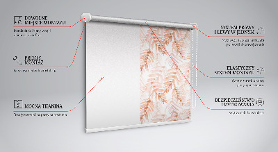 Fabric roller blind Pink leaves