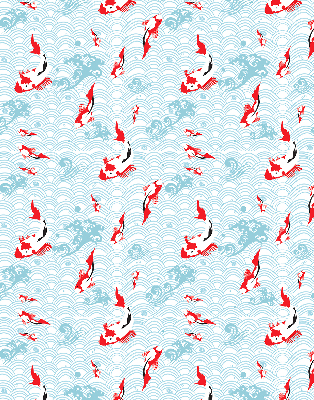 Modern roller blind Fish in the water