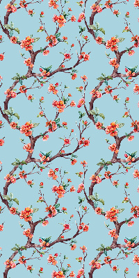 Roller blind for large window Flower buds from trees