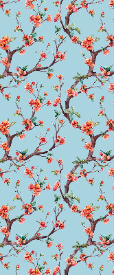 Roller blind for large window Flower buds from trees
