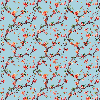 Roller blind for large window Flower buds from trees