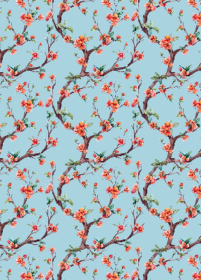 Roller blind for large window Flower buds from trees