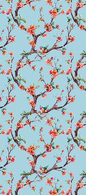 Roller blind for large window Flower buds from trees