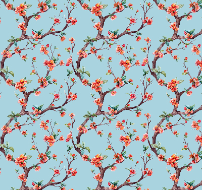 Roller blind for large window Flower buds from trees