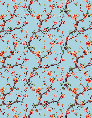 Roller blind for large window Flower buds from trees
