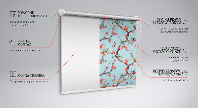 Roller blind for large window Flower buds from trees