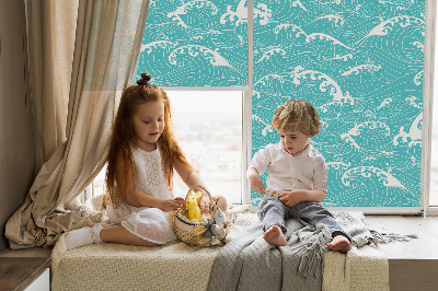 Fabric roller blind Waves