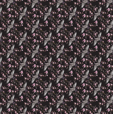 Modern roller blind Herons and flowers