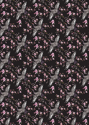 Modern roller blind Herons and flowers