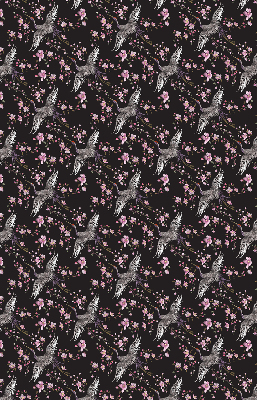 Modern roller blind Herons and flowers