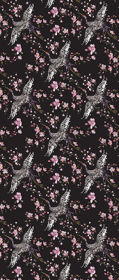 Modern roller blind Herons and flowers