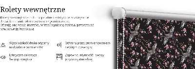 Modern roller blind Herons and flowers