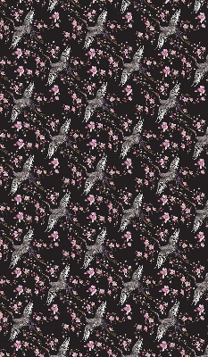 Modern roller blind Herons and flowers