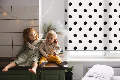 Modern roller blind Black dots