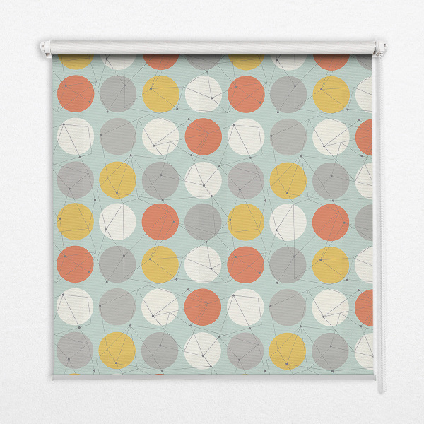 Roller blind for large window Dots connected by lines on circles