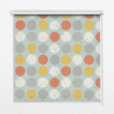 Roller blind for large window Dots connected by lines on circles