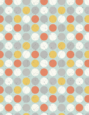 Roller blind for large window Dots connected by lines on circles