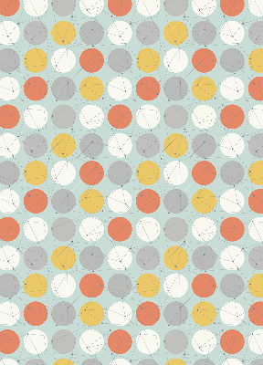 Roller blind for large window Dots connected by lines on circles