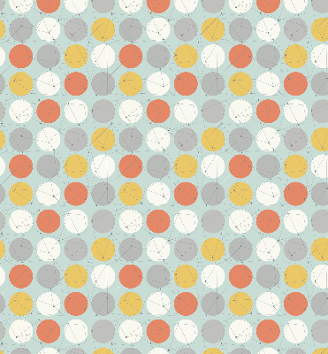 Roller blind for large window Dots connected by lines on circles