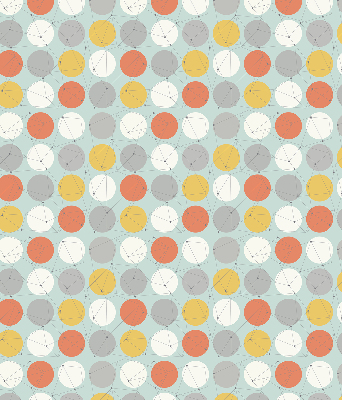 Roller blind for large window Dots connected by lines on circles