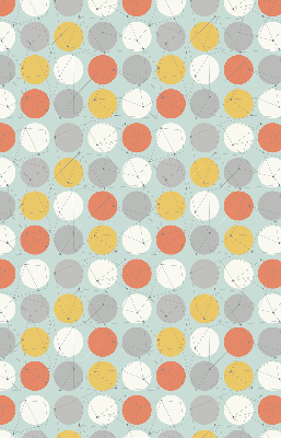 Roller blind for large window Dots connected by lines on circles