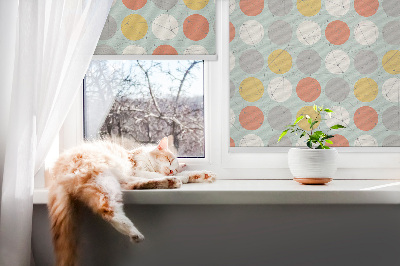Roller blind for large window Dots connected by lines on circles