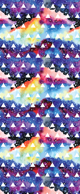 Roller blind for large window White triangles on a colored background
