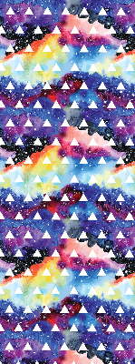 Roller blind for large window White triangles on a colored background