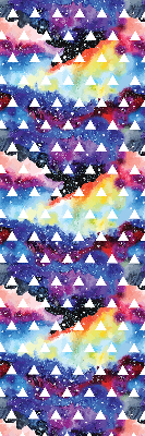 Roller blind for large window White triangles on a colored background