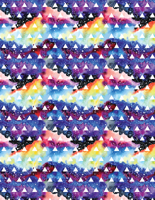 Roller blind for large window White triangles on a colored background