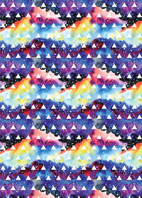 Roller blind for large window White triangles on a colored background