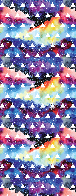 Roller blind for large window White triangles on a colored background