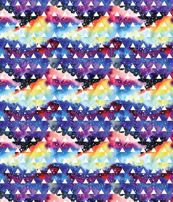 Roller blind for large window White triangles on a colored background