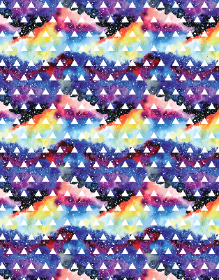 Roller blind for large window White triangles on a colored background