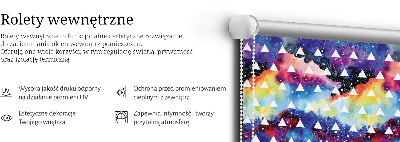 Roller blind for large window White triangles on a colored background
