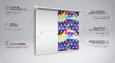 Roller blind for large window White triangles on a colored background