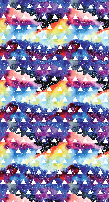 Roller blind for large window White triangles on a colored background