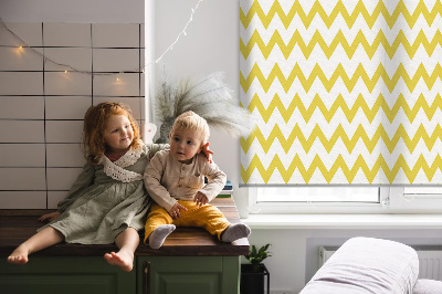 Fabric roller blind Yellow zigzags