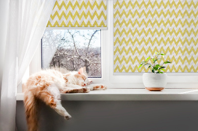 Fabric roller blind Yellow zigzags
