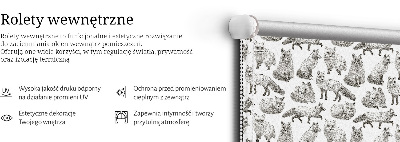 Modern roller blind Gray foxes