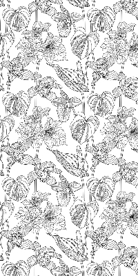 Fabric roller blind Sketched flowers
