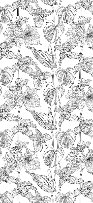 Fabric roller blind Sketched flowers