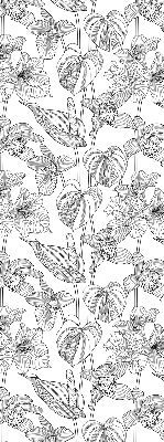 Fabric roller blind Sketched flowers