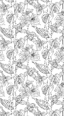 Fabric roller blind Sketched flowers