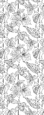 Fabric roller blind Sketched flowers