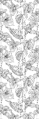 Fabric roller blind Sketched flowers