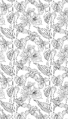 Fabric roller blind Sketched flowers