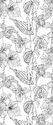 Fabric roller blind Sketched flowers